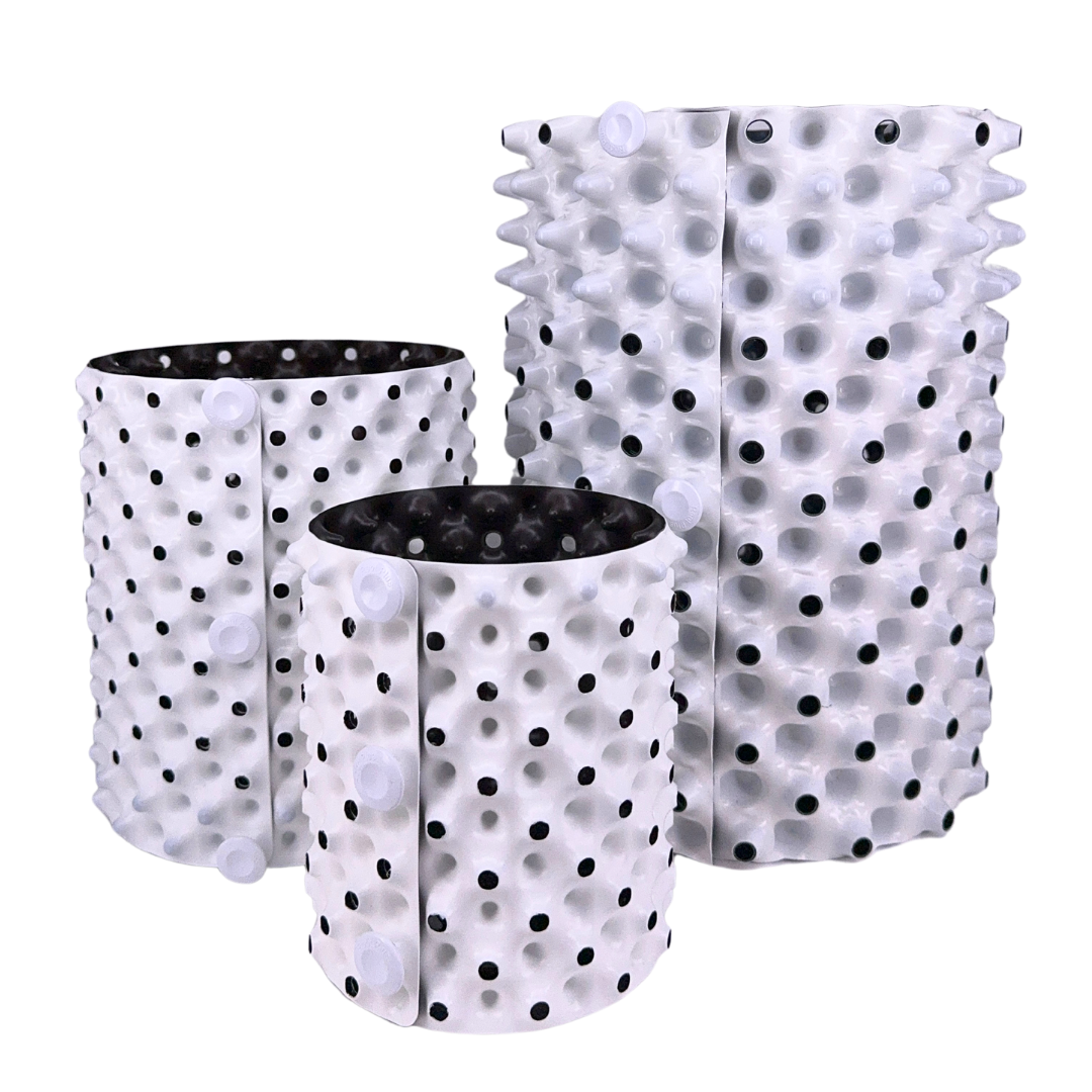 Maceta redonda white outside/black inside